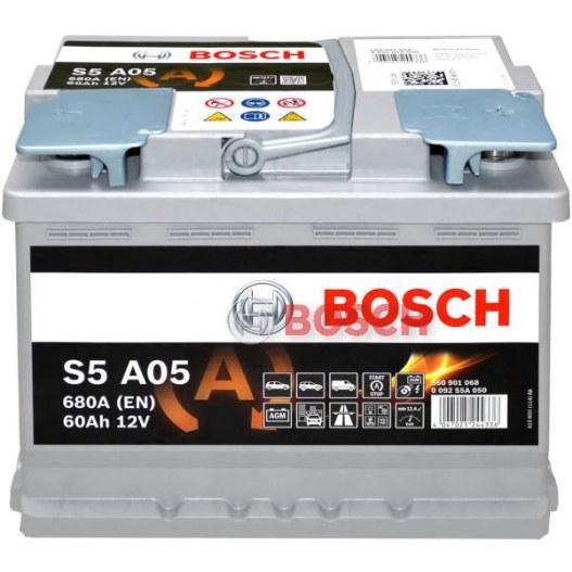 Акумулятор 60Ah-12v BOSCH AGM (S5A05) (242х175х190), R, EN680