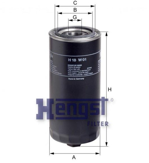 HENGST OIL FILTER-DAF(F3600) H18W01-SAJID Auto Online