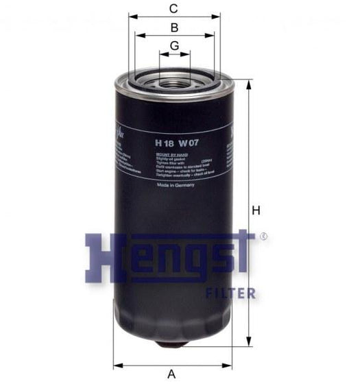HENGST OIL FILTER-MANAGER H18W07-SAJID Auto Online