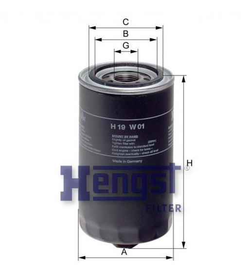 HENGST OIL FILTER-DAF(F2100) H19W01-SAJID Auto Online