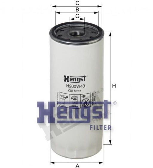 HENGST OIL FILTER L/LIFE-FH16/12 H200W40-SAJID Auto Online
