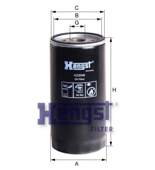 HENGST OIL FILTER-EUROSTAR H230W-SAJID Auto Online
