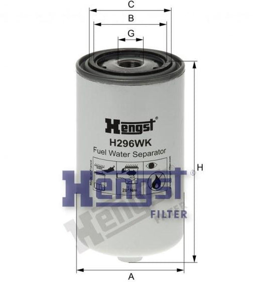 HENGST FUEL FILTER-DAF(LF45 ) H296WK-SAJID Auto Online