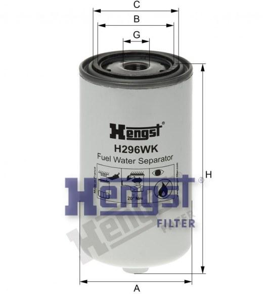 HENGST FUEL FILTER-DAF(LF45 ) H296WK-SAJID Auto Online