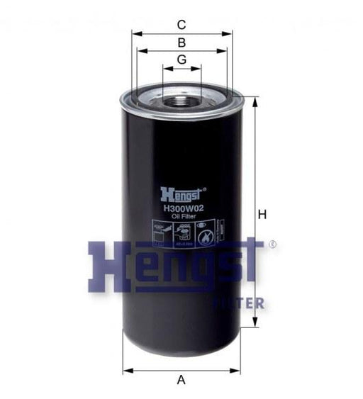 HENGST OIL FILTER-DAF(95XF/85CF) H300W02-SAJID Auto Online