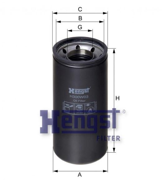 HENGST OIL FILTER-DAF(95XF) H300W03-SAJID Auto Online