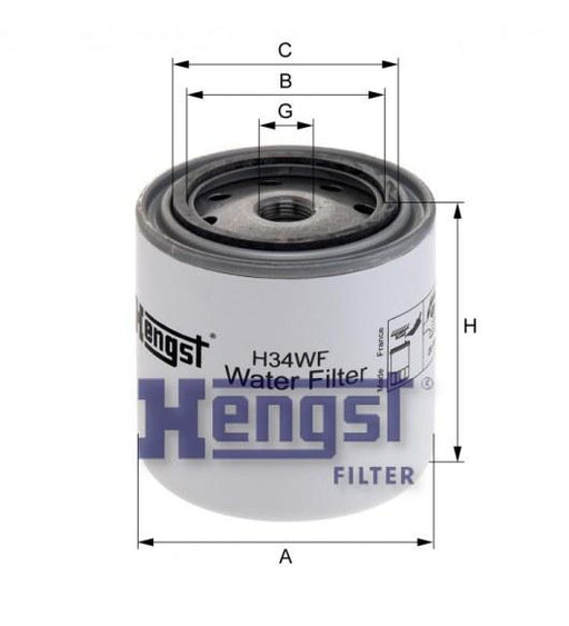 HENGST COOLANT FILTER-SCANIA(4S) H34WF-SAJID Auto Online